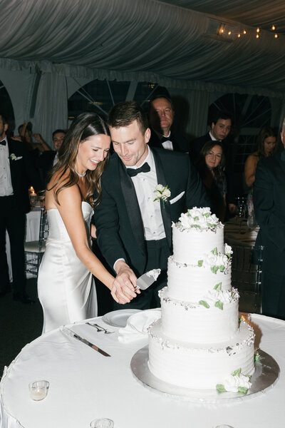 Romantic photo of a bride and groom by a Wisconsin wedding photographer.