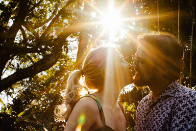 Golden Hour portrait of Engaged Couple in Kingston New York