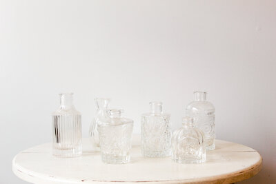 TE Inventory-Clear Glass Assorted Bud Vases 142