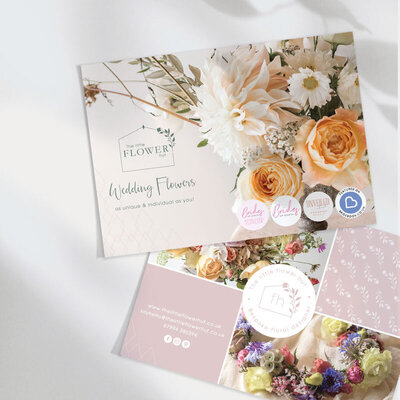 Post card design, marketing material for West Yorkshire florist