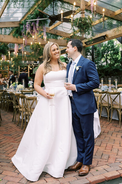 luxury wedding reception couple portrait on dance floor