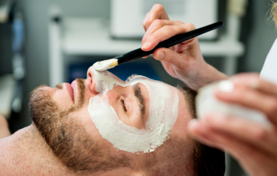 Face maks during Men's Facial in Albuquerque