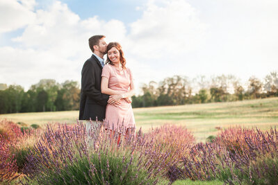 Couple in lavender field