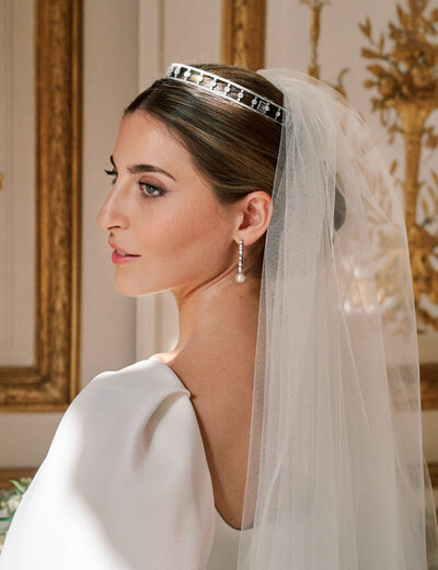 bride looking over shoulder