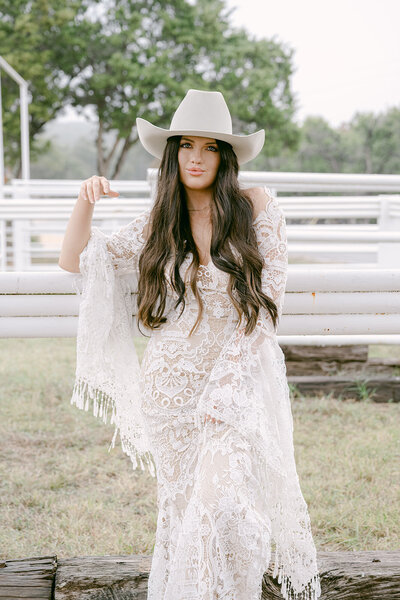 Boho bride at The Videre Estate in Texas, captured by Austin wedding photographer, Erin Marcin Photography during a modern bridal editorial.