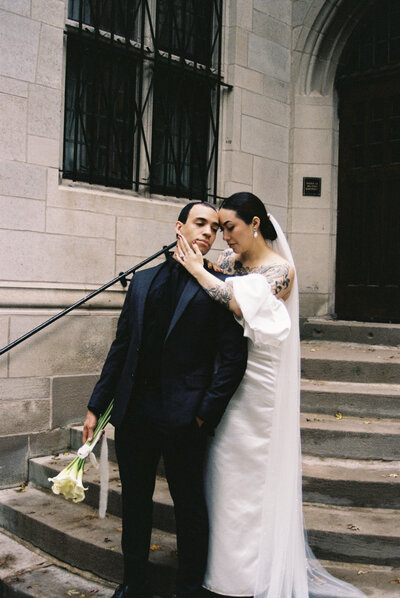 Elegant church wedding in Chicago with timeless ceremony details, photographed by a luxury wedding photographer known for editorial, film-inspired imagery.
