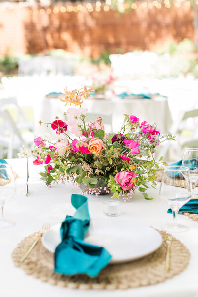 Beautiful colorful tablescape in Loomis