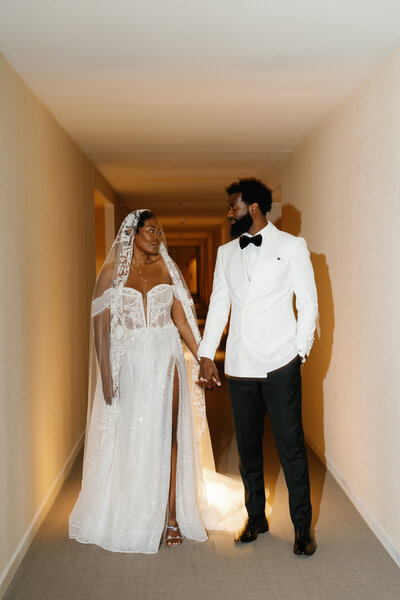 Bride and groom in Tulum, Mexico
