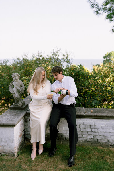 Sand dune engagement session with couple