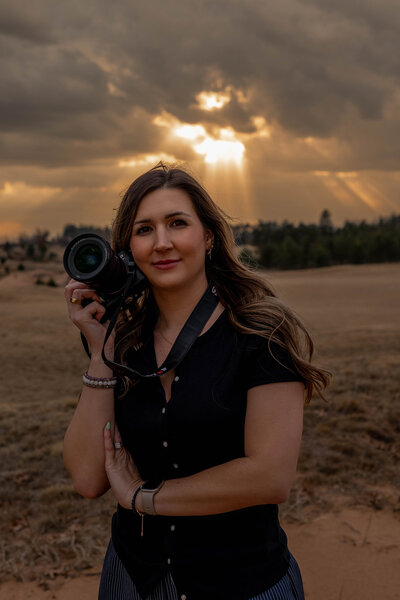 Photo of Wisconsin Photographer during the sunset at Sand Valley Golf Course.