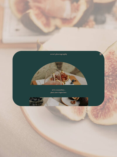 Coral photography website template showit