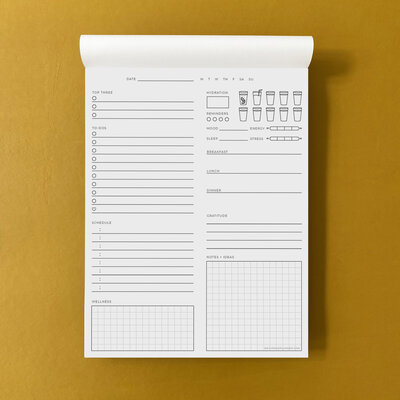 The Daily Page Notepad Eco-Conscious Minimalist Wellness Self Care Hydration 4
