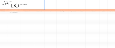Screenshot of The We Do Collective's Guest List Wedding Spreadsheet Template