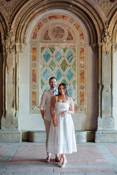 Bride and groom holding hands at Scarborough Bluffs