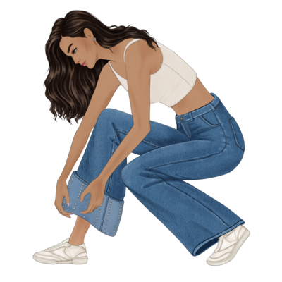 Adjustable length jeans