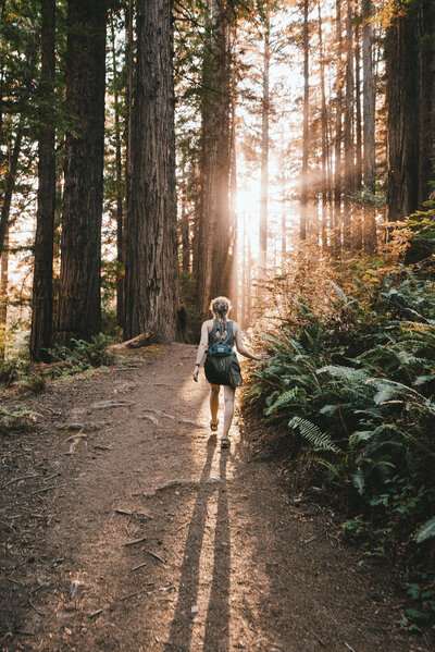 woman walking in nature