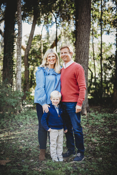 Mother, father and son family portraits at hilton head