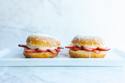 strawberry cream donut