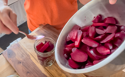 spooning beets