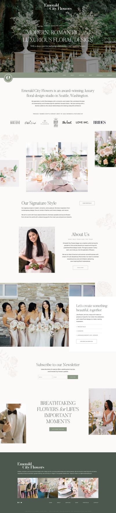 Custom Showit website design for Moxie Bright Events, a Los Angeles wedding planner