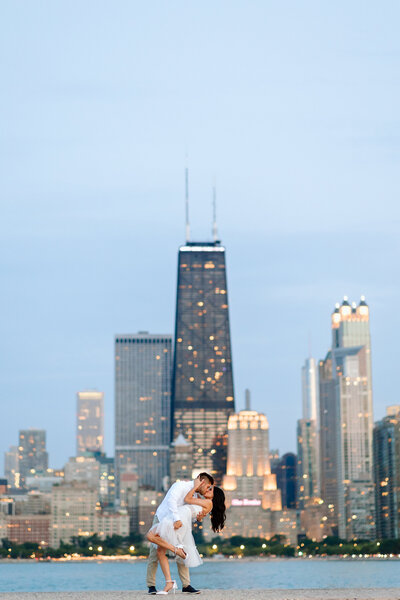 engagement session in north avenue beach