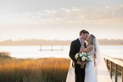 Sunset wedding portrait in South Carolina