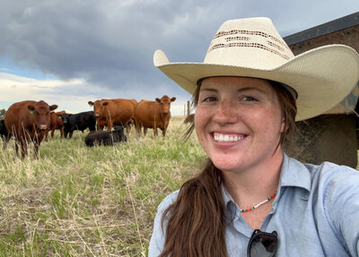 Ranch intern with cattle