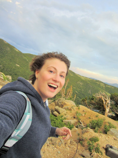 Katie in an outdoor adventurous setting