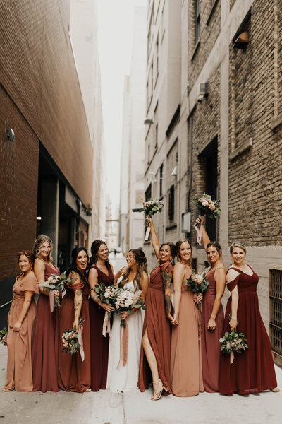 Industrial bridal portraits in the alley