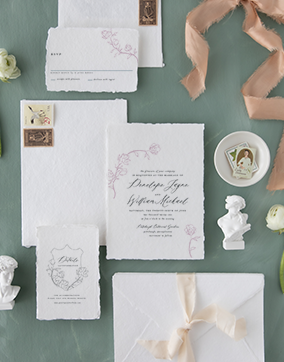 Penelope | Soft Vintage Floral Wedding Invitation