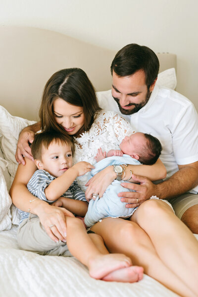 At-home newborn session by Dallas lifestyle newborn photographer