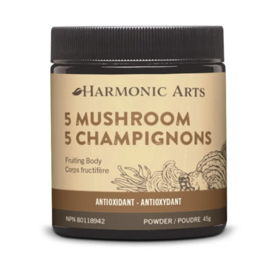 Harmonic Arts 5 Mushroom Powder Glass Container