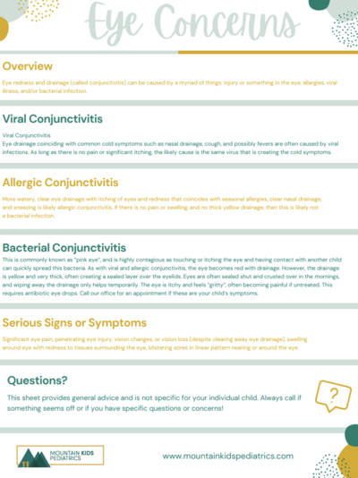 Picture of Printable eye infections Handout PDF