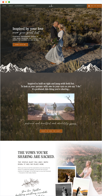 Elopement Photographer Website Design