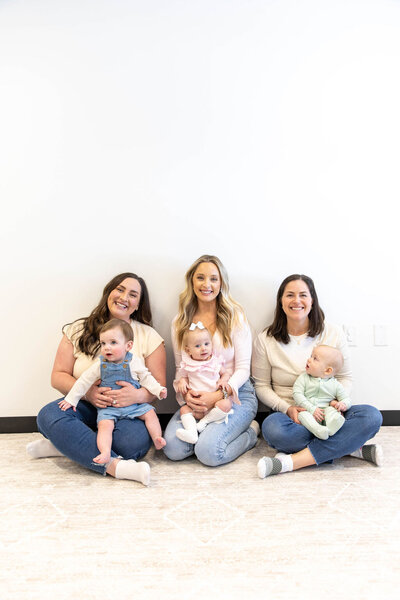 Group of women on a play date with their babies