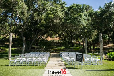 Outdoor wedding ceremony setup at the Vista Valley Country Club