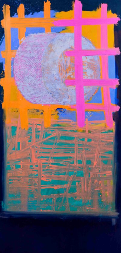 Portland Stone-In the Meadow, 1993 Oil on canvas 244 x 117 cm (1)_11zon