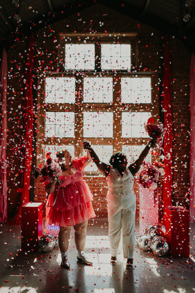 Stylish couple have their wedding photos around Brixton in London after their ceremony at 100 Barrington. 
