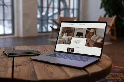Modern website design for an interior design company, showcasing elegant layouts and vibrant visuals by Unica Formo.