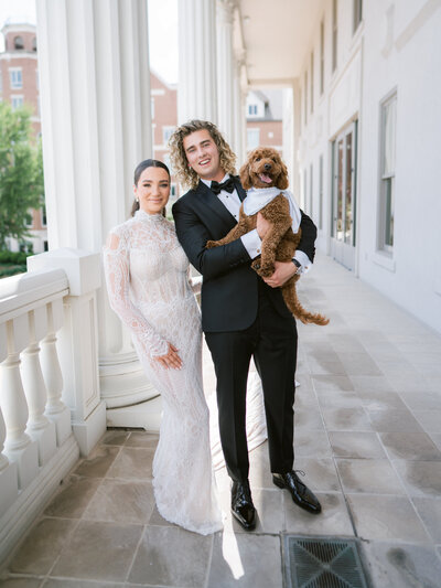 Shawn Johnson and Andrew East after saying I Do at wedding ceremony