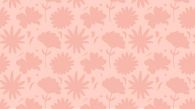 Simple light pink floral illustrations over a pink background