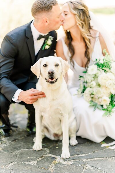 bride and groom with dog wedding photography portland oregon
