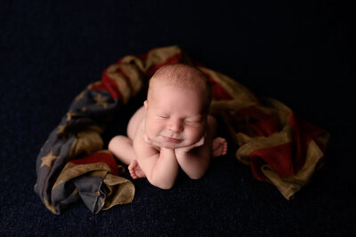 Studio Newborn Photography Wrapped  in Bucket
