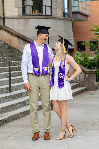 Couple in graduation caps at University of WA