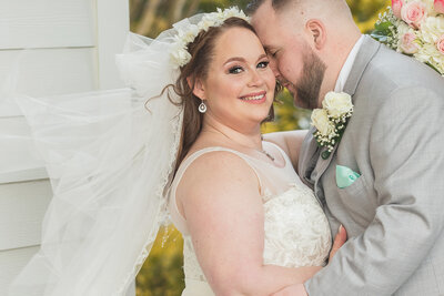 wedding couple at the carriage house Galloway nj