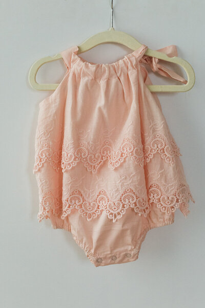 baby girls pink bubble outfit