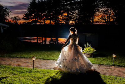 Couple dips in the aisle,  Baltimore Wedding Photography