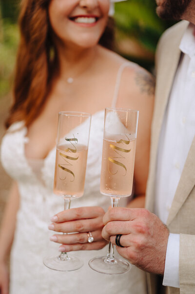 Intimate Park elopement in St. Petersburg, Florida. Cheers to the newlyweds.