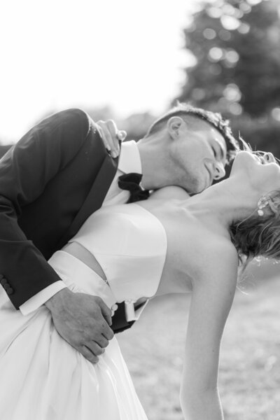 bride and groom in a sensual embrace at eolia mansion