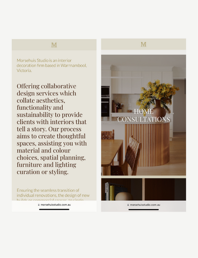 Affordable website design example for a business in the Interior Design industry Warrnambool by web designer Coja Creative